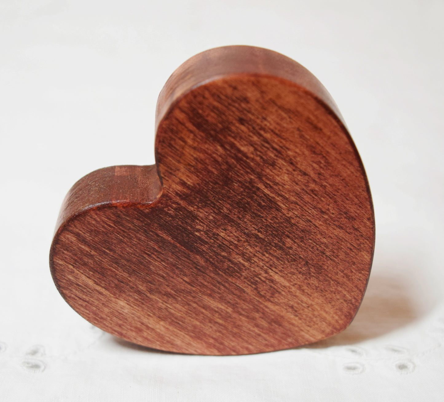Mahogany Wooden Love Heart Shelf Sitter Ornament 3"x3", 2"x2"