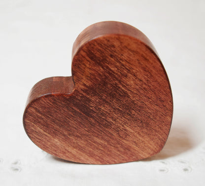 Mahogany Wooden Love Heart Shelf Sitter Ornament 3"x3", 2"x2"