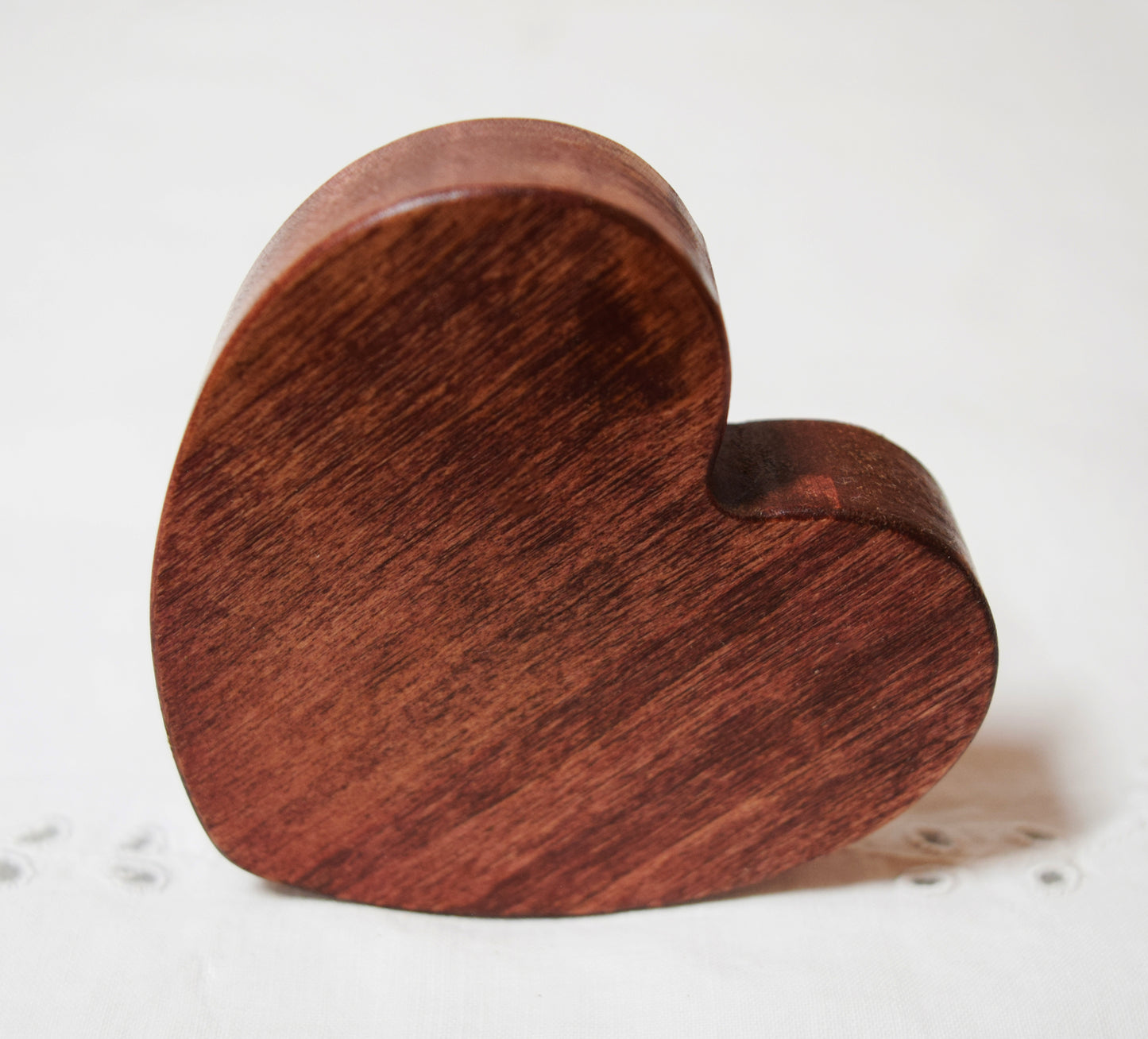 Mahogany Wooden Love Heart Shelf Sitter Ornament 3"x3", 2"x2"