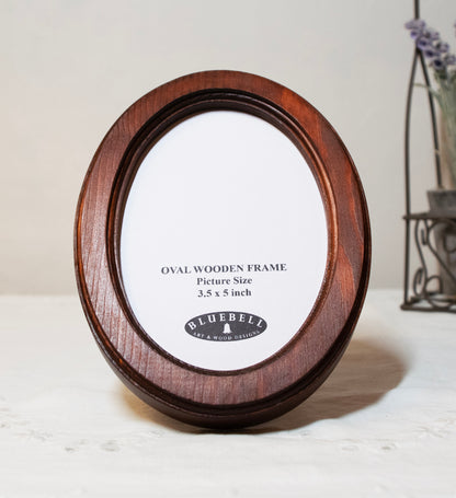 Mahogany Oval Wooden Photo Frame A3 / 12"x16.5", A4 / 8"x12", A5 / 6"x 8", 11"x14", 5"x7", 4"x6", 3.5"x5", 3"x4", 2.5"x3.5", 2"x3"