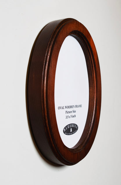 Mahogany Oval Wooden Photo Frame A3 / 12"x16.5", A4 / 8"x12", A5 / 6"x 8", 11"x14", 5"x7", 4"x6", 3.5"x5", 3"x4", 2.5"x3.5", 2"x3"