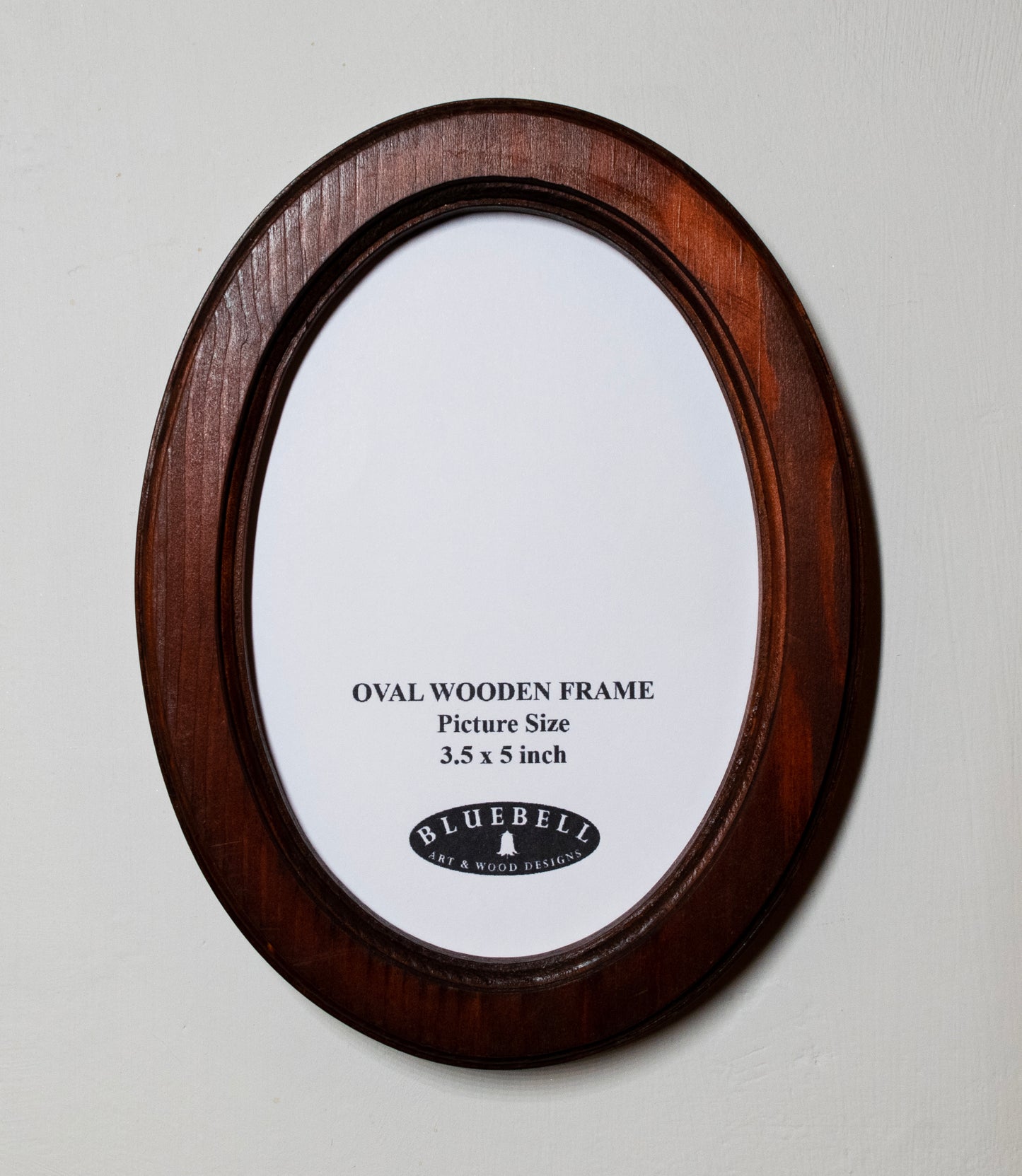 Mahogany 3.5" x 5" Oval Handmade Wooden Photo Picture Frame