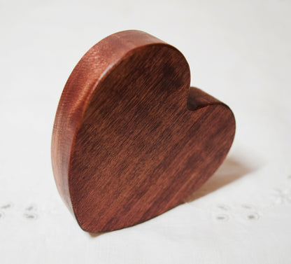 Mahogany Wooden Love Heart Shelf Sitter Ornament 3"x3", 2"x2"