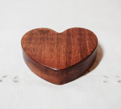 Mahogany Wooden Love Heart Shelf Sitter Ornament 3"x3", 2"x2"
