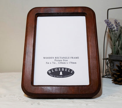 Mahogany Rectangle Wooden Photo Frame A3 / 12"x16.5", A4 / 8"x12", A5 / 6"x 8", 11"x14", 5"x7", 4"x6", 3.5"x5", 3"x4", 2.5"x3.5", 2"x3"