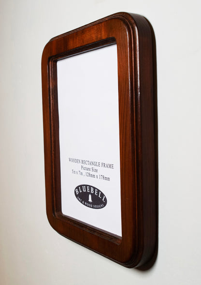 Mahogany Rectangle Wooden Photo Frame A3 / 12"x16.5", A4 / 8"x12", A5 / 6"x 8", 11"x14", 5"x7", 4"x6", 3.5"x5", 3"x4", 2.5"x3.5", 2"x3"