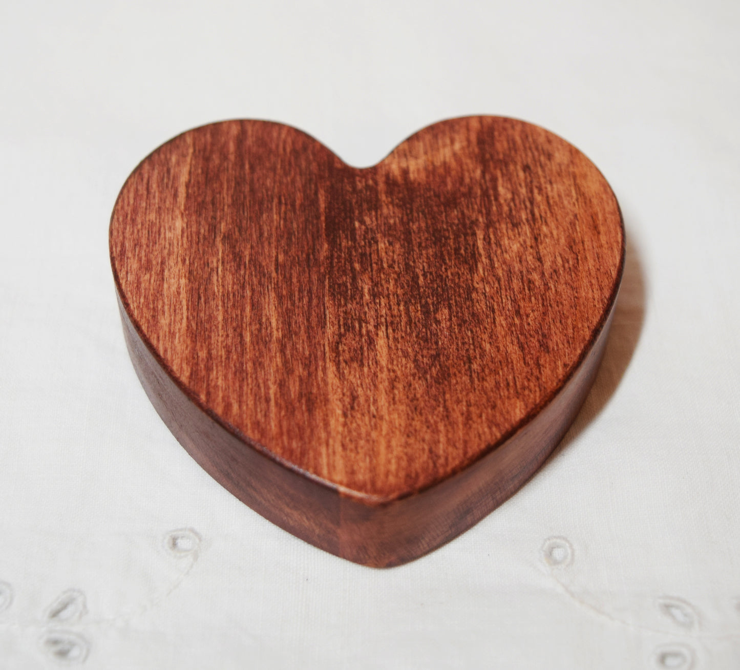 Mahogany Wooden Love Heart Shelf Sitter Ornament 3"x3", 2"x2"