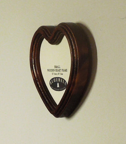 Mahogany Heart Shaped Wooden Photo Frame 4"x4", 3"x3"