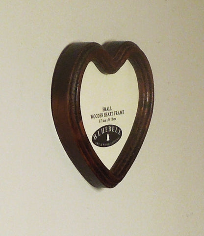Mahogany Heart Shaped Wooden Photo Frame 4"x4", 3"x3"