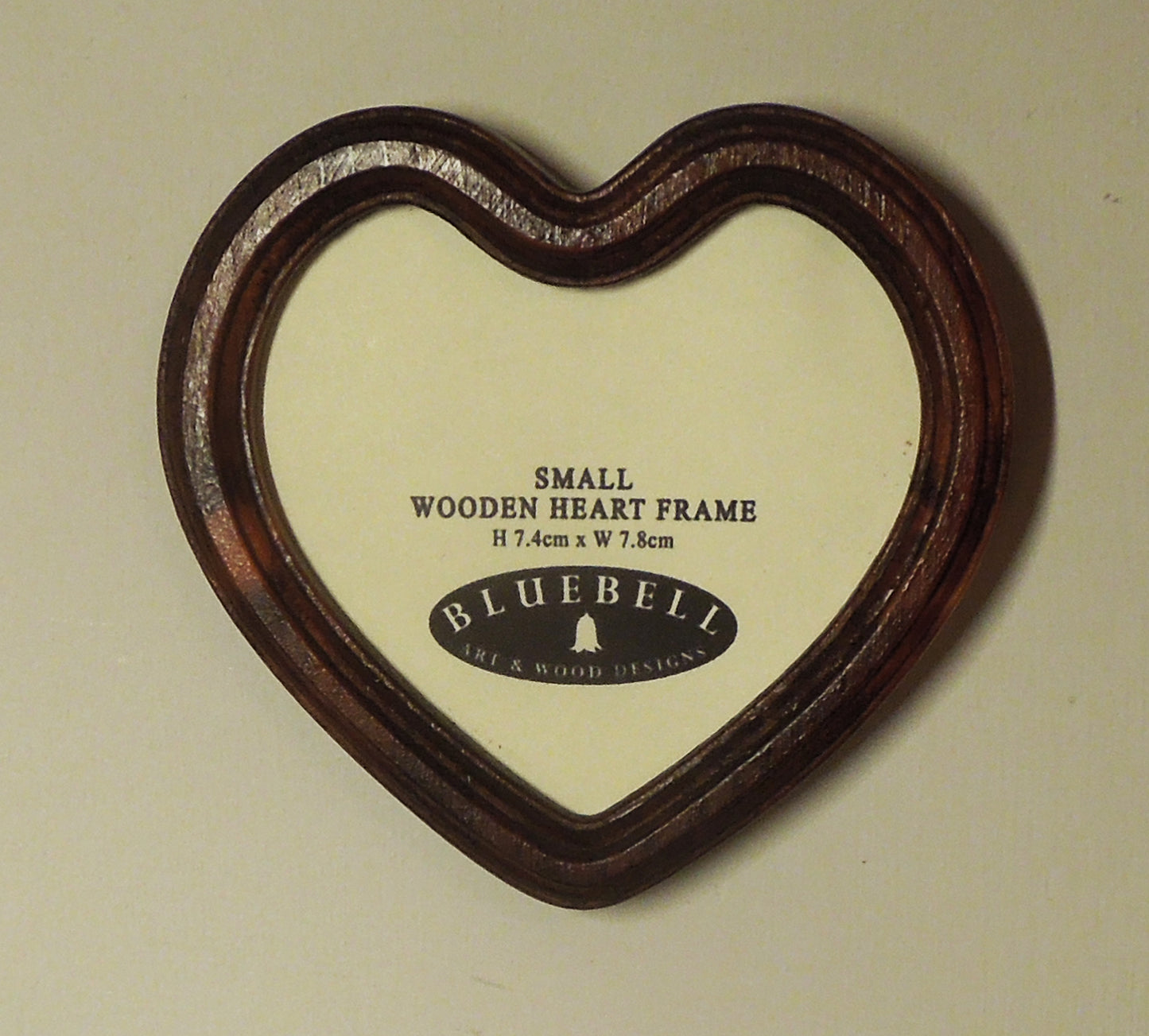 Mahogany 3" x 3" Heart Handmade Wooden Photo Picture Frame