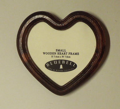 Mahogany Heart Shaped Wooden Photo Frame 4"x4", 3"x3"