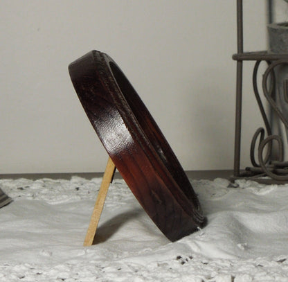 Mahogany Round Shaped Wooden Photo Frame 8”x8”, 7”x7”, 6"x6", 5"x5", 4"x4", 3"x3", 2.5"x2.5"