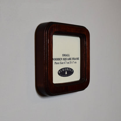 Mahogany Square Wooden Photo Frame 8”x8”, 7”x7”, 6"x6", 5"x5", 4"x4", 3"x3", 2.5"x2.5"
