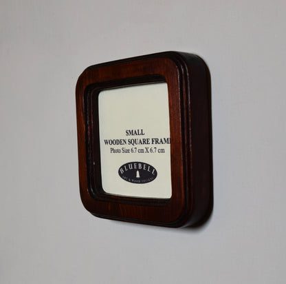 Mahogany Square Wooden Photo Frame 8”x8”, 7”x7”, 6"x6", 5"x5", 4"x4", 3"x3", 2.5"x2.5"