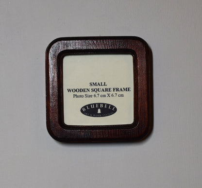 Mahogany Square Wooden Photo Frame 8”x8”, 7”x7”, 6"x6", 5"x5", 4"x4", 3"x3", 2.5"x2.5"