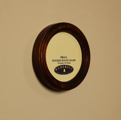 Mahogany Round Shaped Wooden Photo Frame 8”x8”, 7”x7”, 6"x6", 5"x5", 4"x4", 3"x3", 2.5"x2.5"
