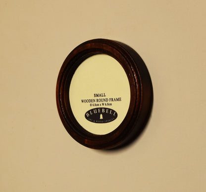 Mahogany Round Shaped Wooden Photo Frame 8”x8”, 7”x7”, 6"x6", 5"x5", 4"x4", 3"x3", 2.5"x2.5"