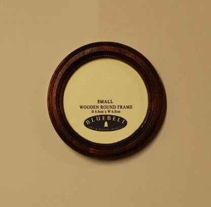 Mahogany Round Shaped Wooden Photo Frame 8”x8”, 7”x7”, 6"x6", 5"x5", 4"x4", 3"x3", 2.5"x2.5"
