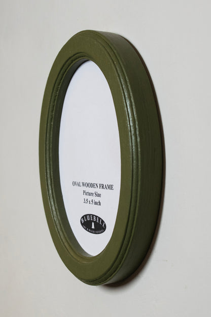 Olive Green Oval Wooden Photo Frame A3 / 12"x16.5", A4 / 8"x12", A5 / 6"x 8", 11"x14", 5"x7", 4"x6", 3.5"x5", 3"x4", 2.5"x3.5", 2"x3"