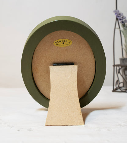 Olive Green Oval Wooden Photo Frame A3 / 12"x16.5", A4 / 8"x12", A5 / 6"x 8", 11"x14", 5"x7", 4"x6", 3.5"x5", 3"x4", 2.5"x3.5", 2"x3"