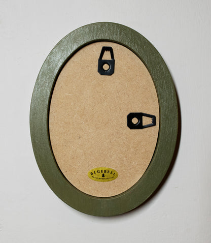 Olive Green Oval Wooden Photo Frame A3 / 12"x16.5", A4 / 8"x12", A5 / 6"x 8", 11"x14", 5"x7", 4"x6", 3.5"x5", 3"x4", 2.5"x3.5", 2"x3"