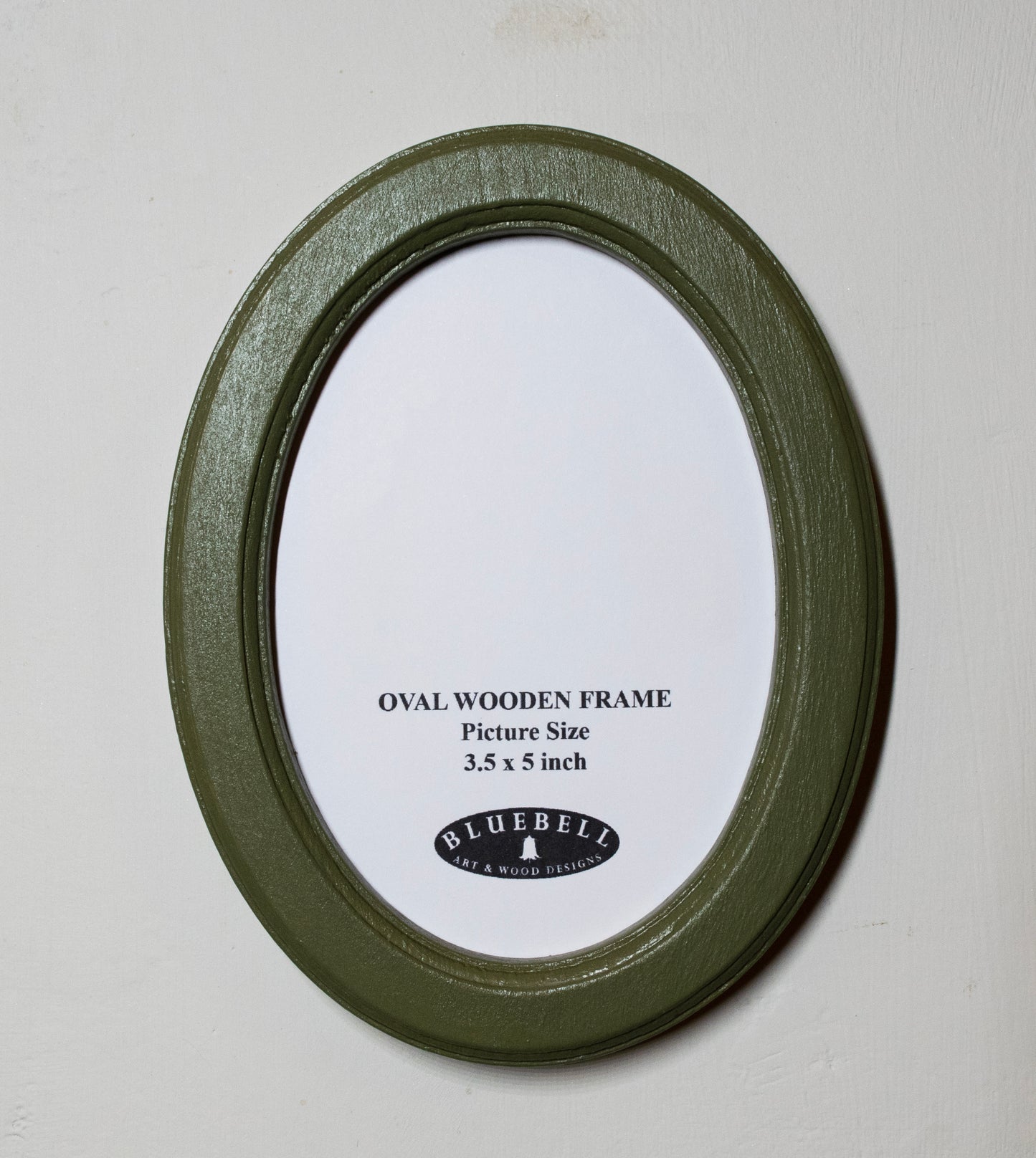 Olive Green 3.5" x 5" Oval Handmade Wooden Photo Picture Frame