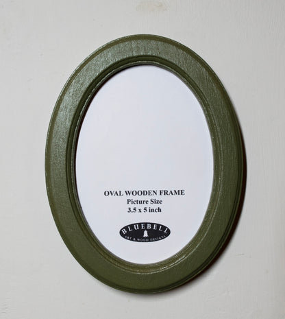 Olive Green Oval Wooden Photo Frame A3 / 12"x16.5", A4 / 8"x12", A5 / 6"x 8", 11"x14", 5"x7", 4"x6", 3.5"x5", 3"x4", 2.5"x3.5", 2"x3"