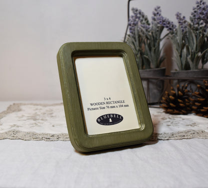 Olive Green Rectangle Wooden Photo Frame A3 / 12"x16.5", A4 / 8"x12", A5 / 6"x 8", 11"x14", 5"x7", 4"x6", 3.5"x5", 3"x4", 2.5"x3.5", 2"x3"