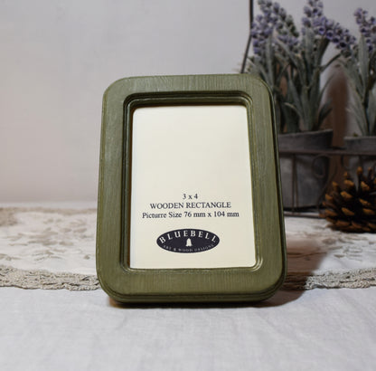 Olive Green Rectangle Wooden Photo Frame A3 / 12"x16.5", A4 / 8"x12", A5 / 6"x 8", 11"x14", 5"x7", 4"x6", 3.5"x5", 3"x4", 2.5"x3.5", 2"x3"
