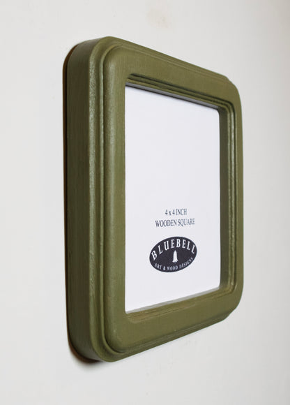 Olive Green Square Wooden Photo Frame 8”x8”, 7”x7”, 6"x6", 5"x5", 4"x4", 3"x3", 2.5"x2.5"