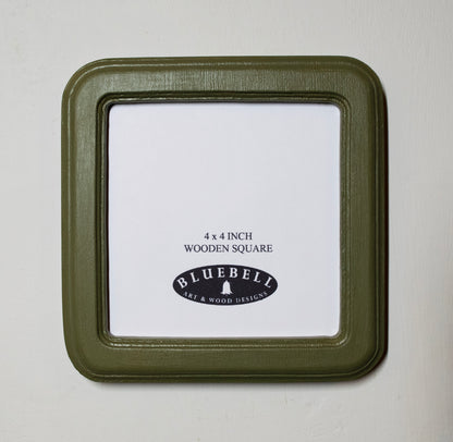 Olive Green Square Wooden Photo Frame 8”x8”, 7”x7”, 6"x6", 5"x5", 4"x4", 3"x3", 2.5"x2.5"