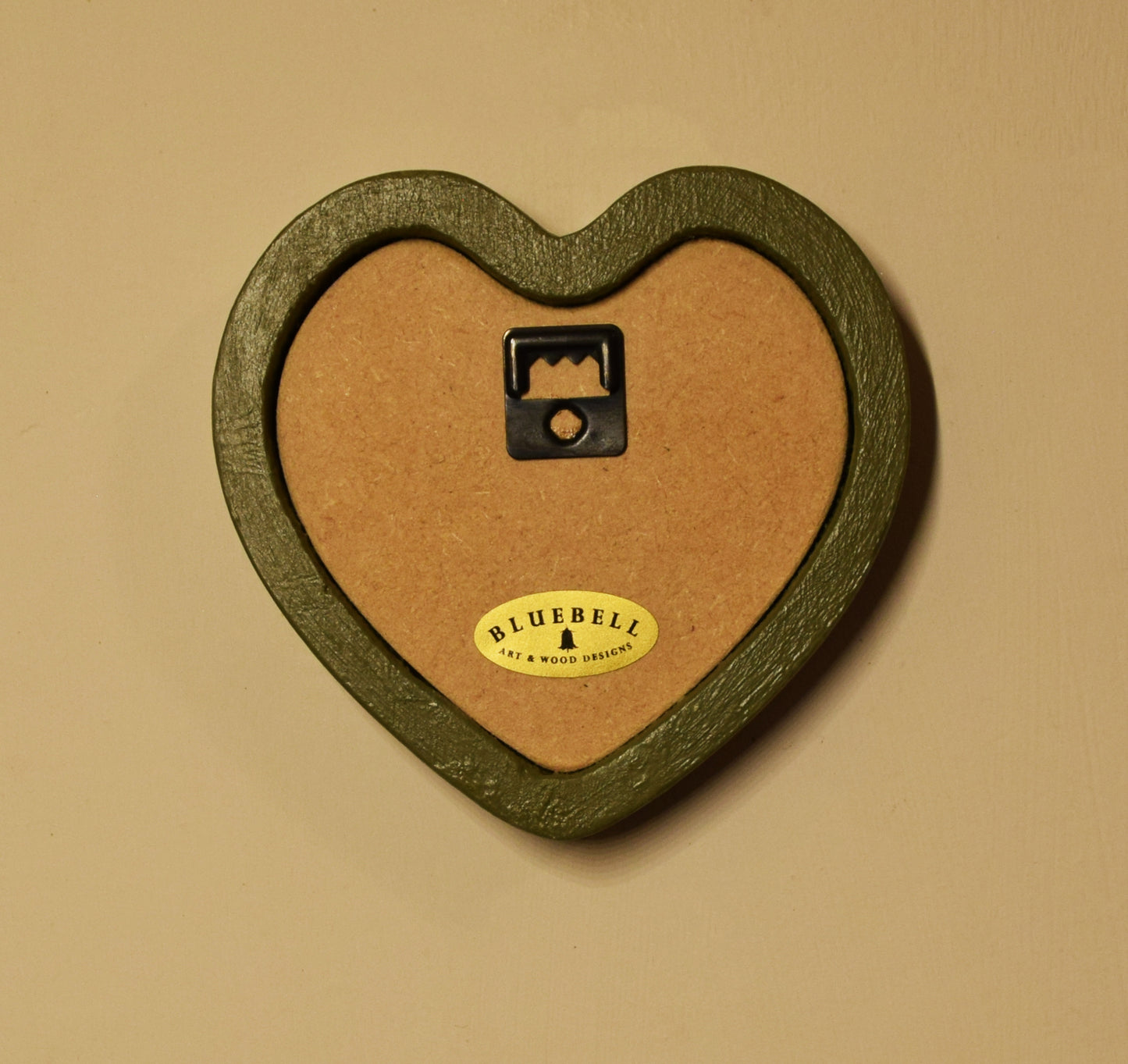 Olive Green 3" x 3" Heart Handmade Wooden Photo Picture Frame