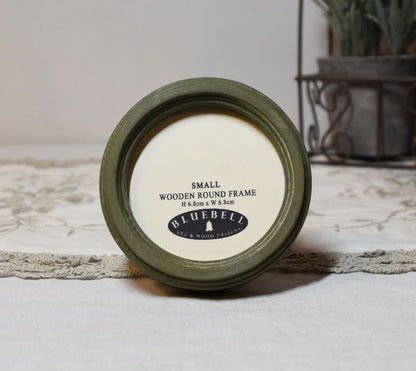 Olive Green Round Shaped Wooden Photo Frame 8”x8”, 7”x7”, 6"x6", 5"x5", 4"x4", 3"x3", 2.5"x2.5"
