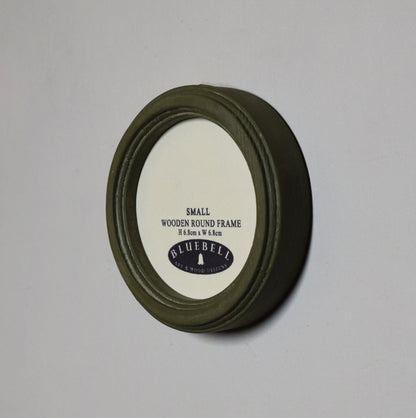 Olive Green Round Shaped Wooden Photo Frame 8”x8”, 7”x7”, 6"x6", 5"x5", 4"x4", 3"x3", 2.5"x2.5"