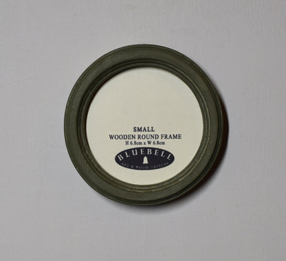 Olive Green Round Shaped Wooden Photo Frame 8”x8”, 7”x7”, 6"x6", 5"x5", 4"x4", 3"x3", 2.5"x2.5"