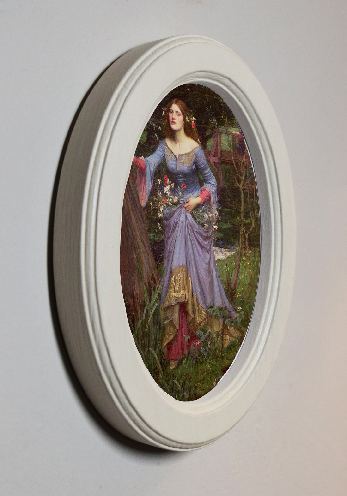 Ophelia 1910 John William Waterhouse 4" x 6" Oval Wooden Framed Classic Art Print