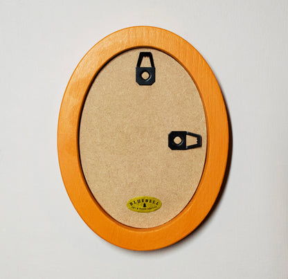 Orange Oval Wooden Photo Frame A3 / 12"x16.5", A4 / 8"x12", A5 / 6"x 8", 11"x14", 5"x7", 4"x6", 3.5"x5", 3"x4", 2.5"x3.5", 2"x3"