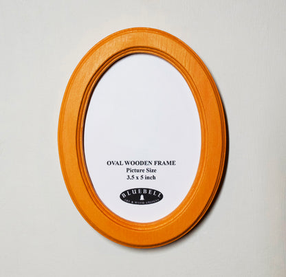 Orange Oval Wooden Photo Frame A3 / 12"x16.5", A4 / 8"x12", A5 / 6"x 8", 11"x14", 5"x7", 4"x6", 3.5"x5", 3"x4", 2.5"x3.5", 2"x3"