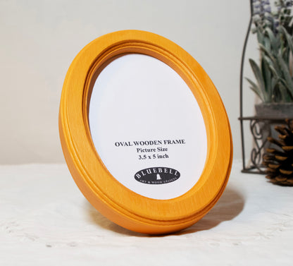 Orange Oval Wooden Photo Frame A3 / 12"x16.5", A4 / 8"x12", A5 / 6"x 8", 11"x14", 5"x7", 4"x6", 3.5"x5", 3"x4", 2.5"x3.5", 2"x3"