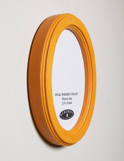 Orange Oval Wooden Photo Frame A3 / 12"x16.5", A4 / 8"x12", A5 / 6"x 8", 11"x14", 5"x7", 4"x6", 3.5"x5", 3"x4", 2.5"x3.5", 2"x3"