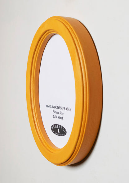 Orange Oval Wooden Photo Frame A3 / 12"x16.5", A4 / 8"x12", A5 / 6"x 8", 11"x14", 5"x7", 4"x6", 3.5"x5", 3"x4", 2.5"x3.5", 2"x3"