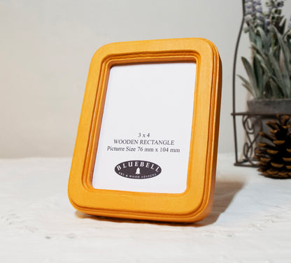 Orange Rectangle Wooden Photo Frame A3 / 12"x16.5", A4 / 8"x12", A5 / 6"x 8", 11"x14", 5"x7", 4"x6", 3.5"x5", 3"x4", 2.5"x3.5", 2"x3"