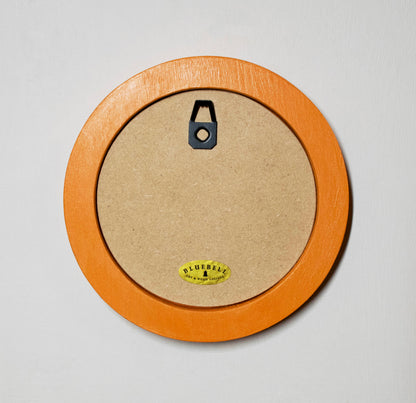 Orange Round Shaped Wooden Photo Frame 8”x8”, 7”x7”, 6"x6", 5"x5", 4"x4", 3"x3", 2.5"x2.5"