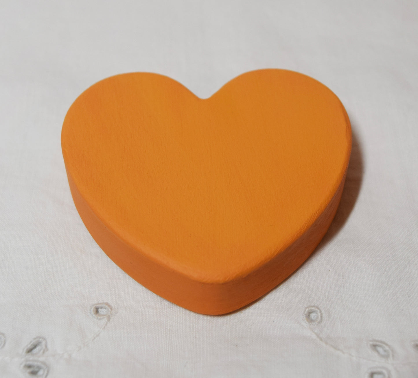 Orange Wooden Love Heart Shelf Sitter Ornament 3"x3", 2"x2"