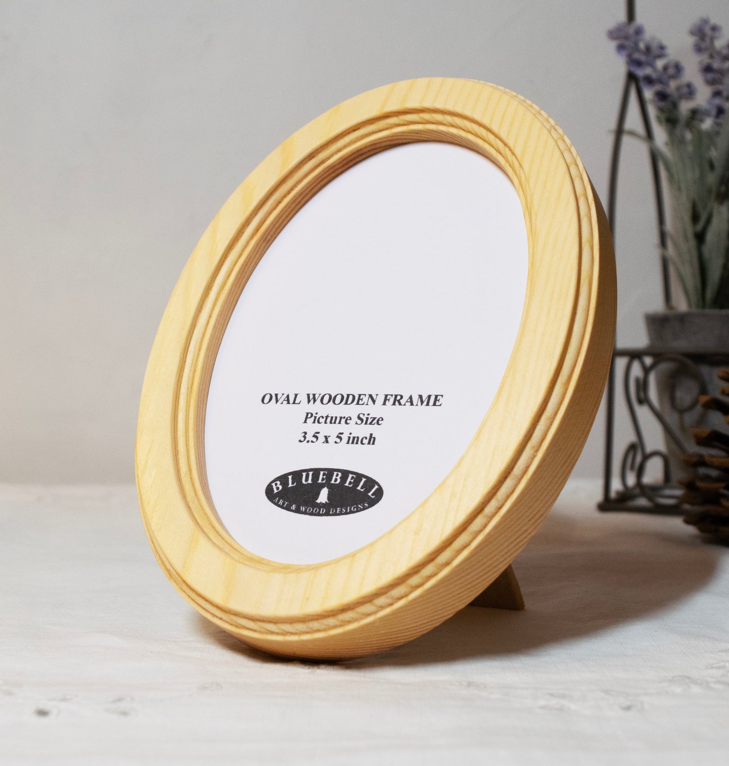 Natural Pine 3.5" x 5" Oval Handmade Wooden Photo Picture Frame