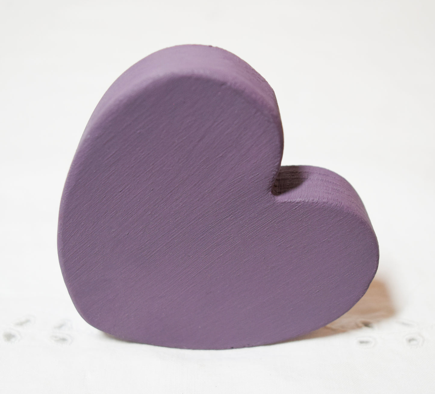 Purple Wooden Love Heart Shelf Sitter Ornament 3"x3", 2"x2"
