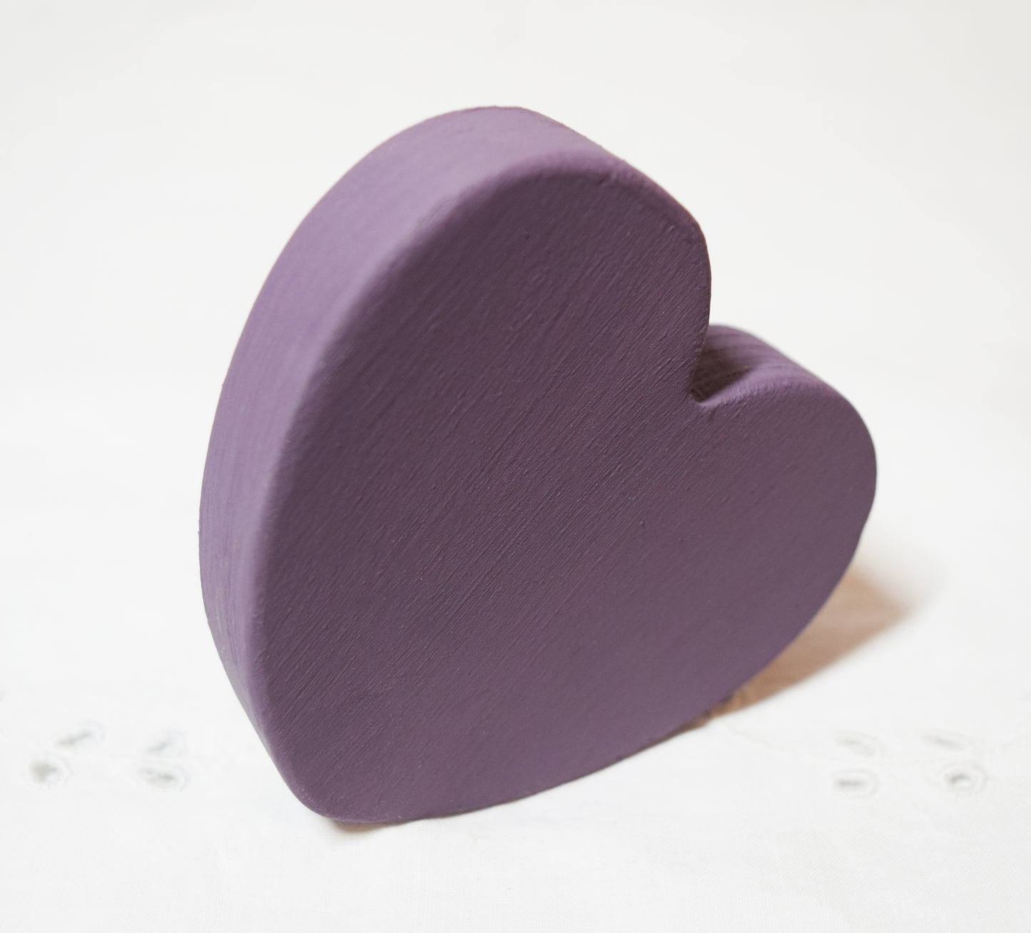 Purple Wooden Love Heart Shelf Sitter Ornament 3"x3", 2"x2"