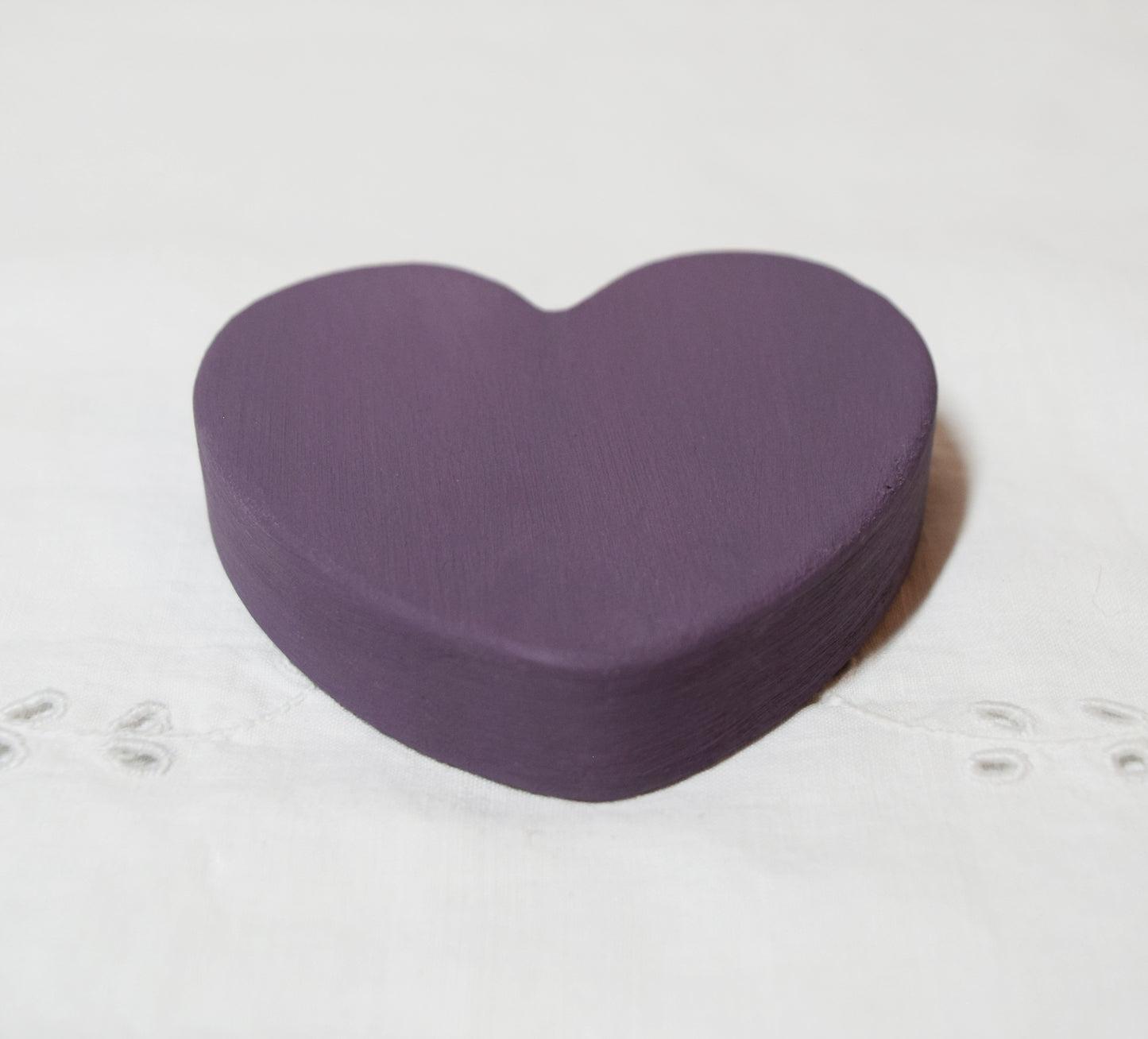 Purple Wooden Love Heart Shelf Sitter Ornament 3"x3", 2"x2"
