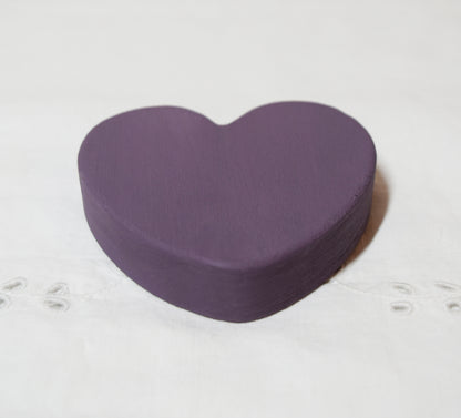 Purple Wooden Love Heart Shelf Sitter Ornament 3"x3", 2"x2"