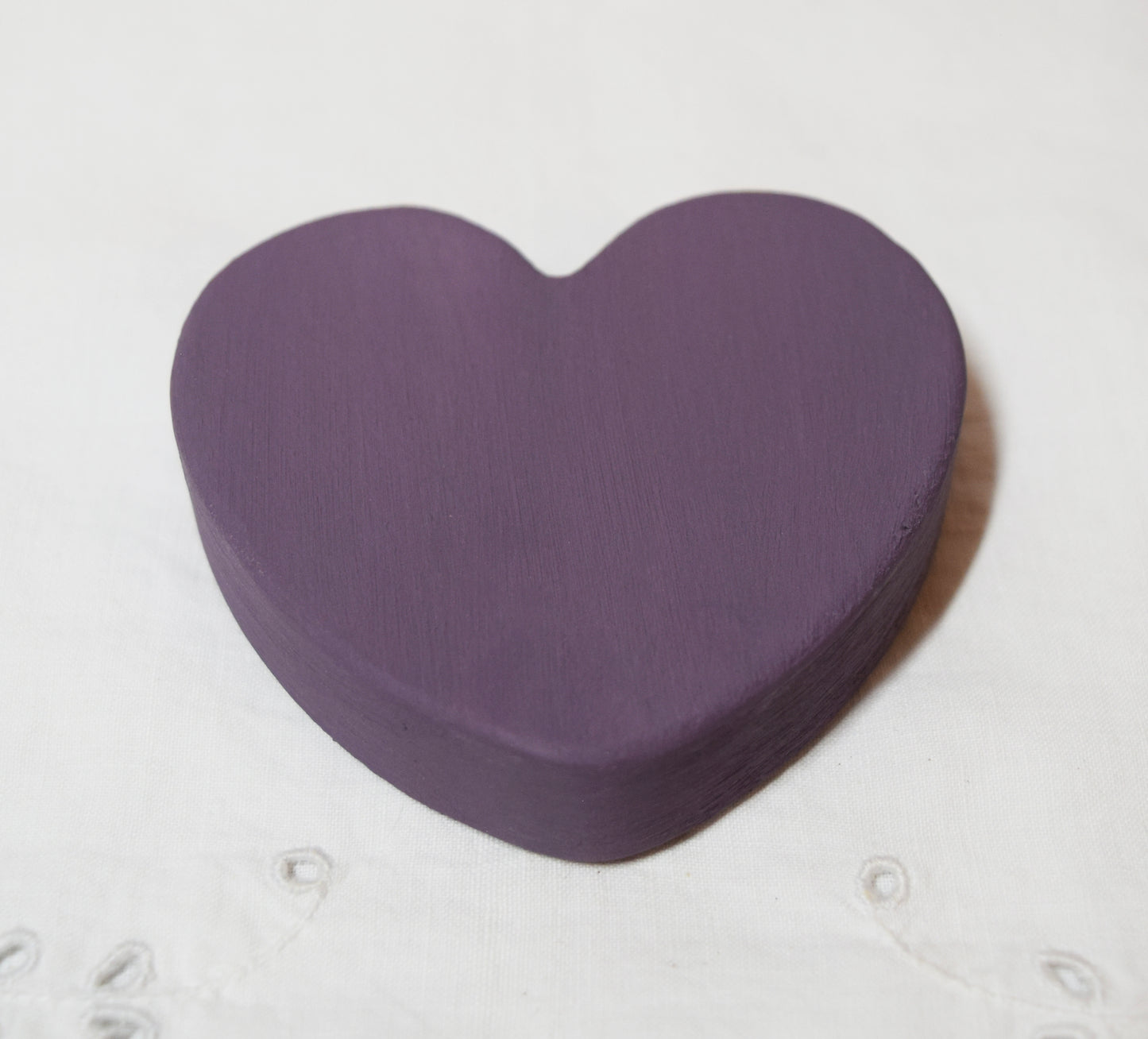 Purple Wooden Love Heart Shelf Sitter Ornament 3"x3", 2"x2"